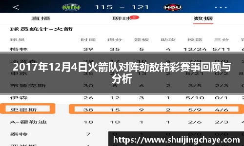 2017年12月4日火箭队对阵劲敌精彩赛事回顾与分析